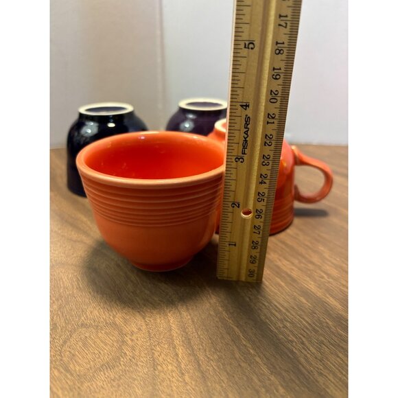 Fiestaware Cup & Saucer Set Multiple Colors Orange Blue Purple 8 Piece - Picture 11 of 12